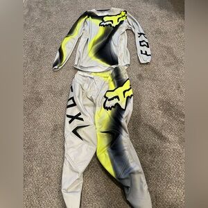 Fox Gray and Yellow Motocross Gear